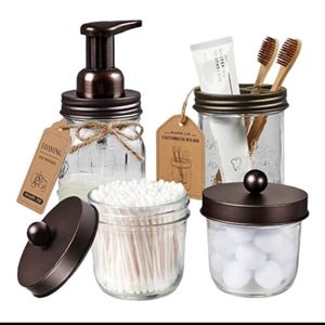 Farm House Mason Jar Bathroom Set of 4